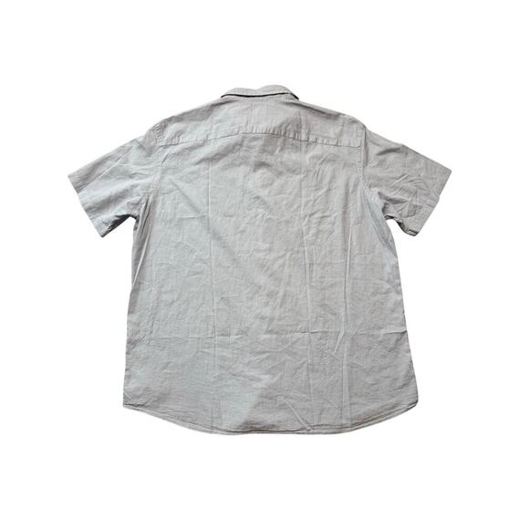 UNTUCKIt short Sleeve button down shirt, XXXLT; Gray cotton weave - Picture 2 of 9